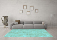 Machine Washable Abstract Light Blue Modern Rug, wshabs1506lblu