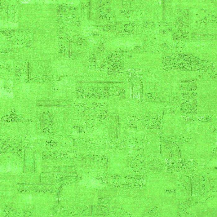 Square Abstract Green Modern Rug, abs1506grn