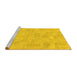 Sideview of Machine Washable Abstract Yellow Modern Rug, wshabs1506yw