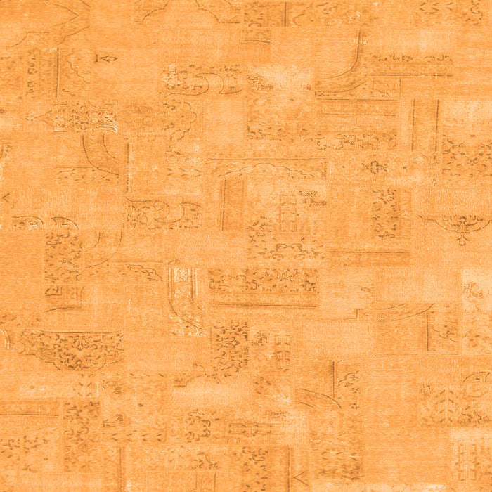 Square Machine Washable Abstract Orange Modern Area Rugs, wshabs1506org