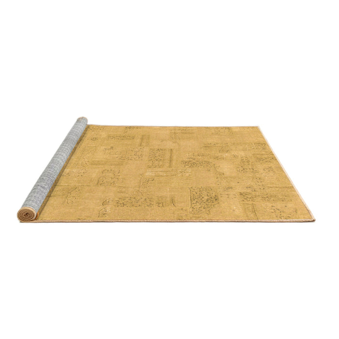 Sideview of Machine Washable Abstract Brown Modern Rug, wshabs1506brn