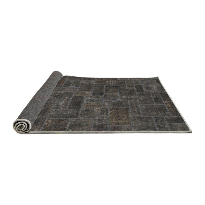Sideview of Abstract Carbon Gray Persian Rug, abs1507