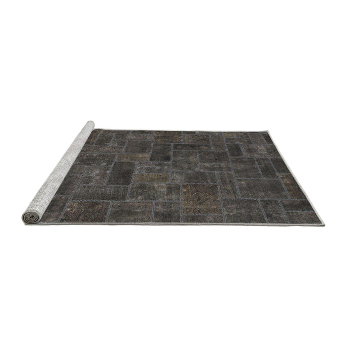 Sideview of Machine Washable Abstract Carbon Gray Rug, wshabs1507