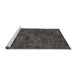 Sideview of Machine Washable Abstract Carbon Gray Rug, wshabs1507