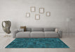 Machine Washable Persian Light Blue Bohemian Rug in a Living Room, wshabs1507lblu