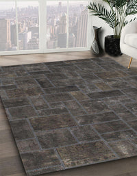 Abstract Carbon Gray Persian Rug, abs1507