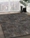 Abstract Carbon Gray Persian Rug in Family Room, abs1507