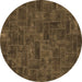 Round Persian Brown Bohemian Rug, abs1507brn