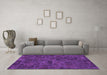 Machine Washable Persian Purple Bohemian Area Rugs in a Living Room, wshabs1507pur