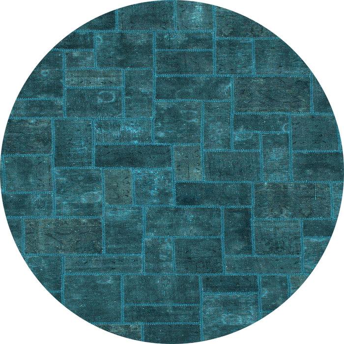 Round Persian Light Blue Bohemian Rug, abs1507lblu