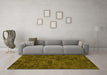 Machine Washable Persian Yellow Bohemian Rug in a Living Room, wshabs1507yw