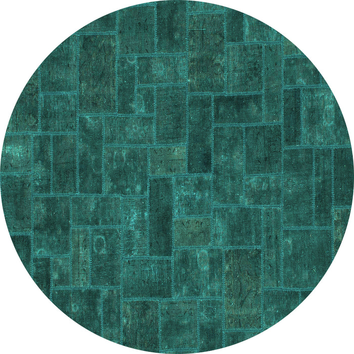 Round Persian Turquoise Bohemian Rug, abs1507turq
