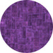 Round Persian Purple Bohemian Rug, abs1507pur