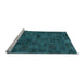 Sideview of Machine Washable Persian Light Blue Bohemian Rug, wshabs1507lblu