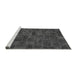 Sideview of Machine Washable Persian Gray Bohemian Rug, wshabs1507gry