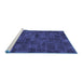 Sideview of Machine Washable Persian Blue Bohemian Rug, wshabs1507blu