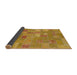 Sideview of Abstract Yellow Patchwork Rug, abs1508