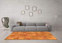 Machine Washable Patchwork Orange Transitional Rug, wshabs1508org