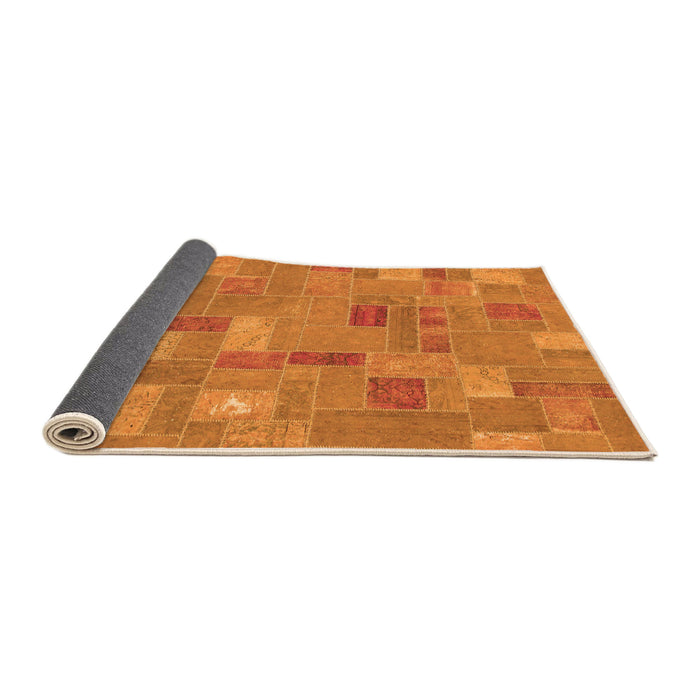 Sideview of Patchwork Orange Transitional Rug, abs1508org