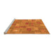 Sideview of Machine Washable Patchwork Orange Transitional Area Rugs, wshabs1508org