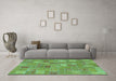 Machine Washable Patchwork Turquoise Transitional Area Rugs in a Living Room,, wshabs1508turq