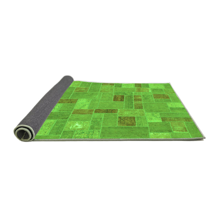 Sideview of Patchwork Green Transitional Rug, abs1508grn