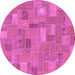 Round Patchwork Purple Transitional Rug, abs1508pur