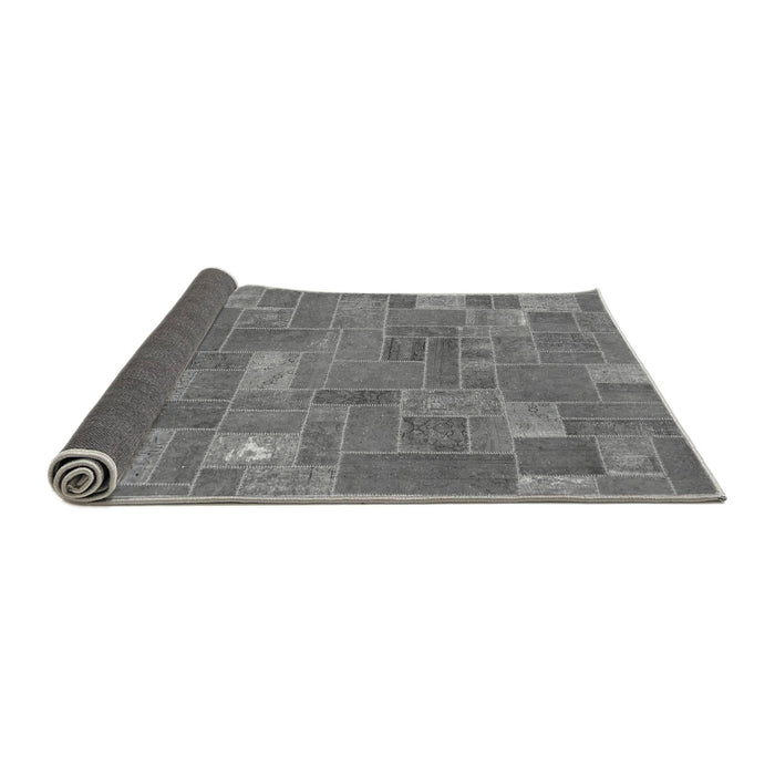 Sideview of Patchwork Gray Transitional Rug, abs1508gry