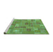 Sideview of Machine Washable Patchwork Turquoise Transitional Area Rugs, wshabs1508turq