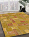 Machine Washable Abstract Yellow Rug in a Family Room, wshabs1508