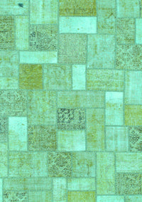 Patchwork Turquoise Transitional Rug, abs1509turq