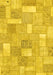 Machine Washable Patchwork Yellow Transitional Rug, wshabs1509yw