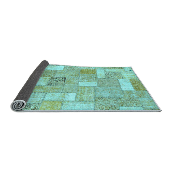 Sideview of Patchwork Light Blue Transitional Rug, abs1509lblu