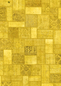 Patchwork Yellow Transitional Rug, abs1509yw