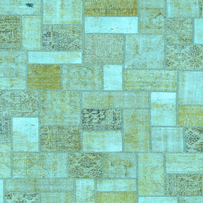 Square Patchwork Light Blue Transitional Rug, abs1509lblu