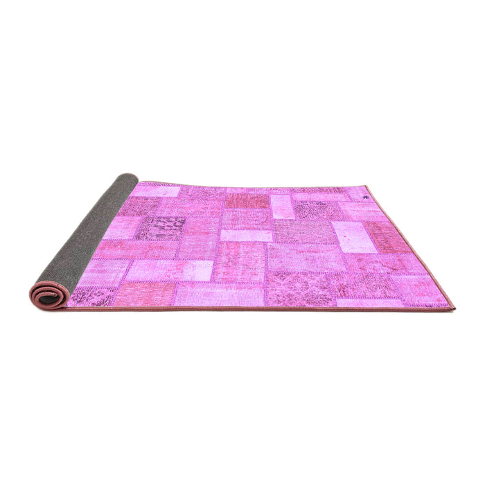 Sideview of Patchwork Purple Transitional Rug, abs1509pur