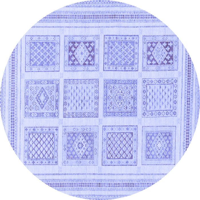 Round Machine Washable Abstract Blue Modern Rug, wshabs150blu