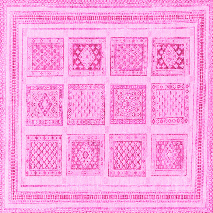 Square Machine Washable Abstract Pink Modern Rug, wshabs150pnk