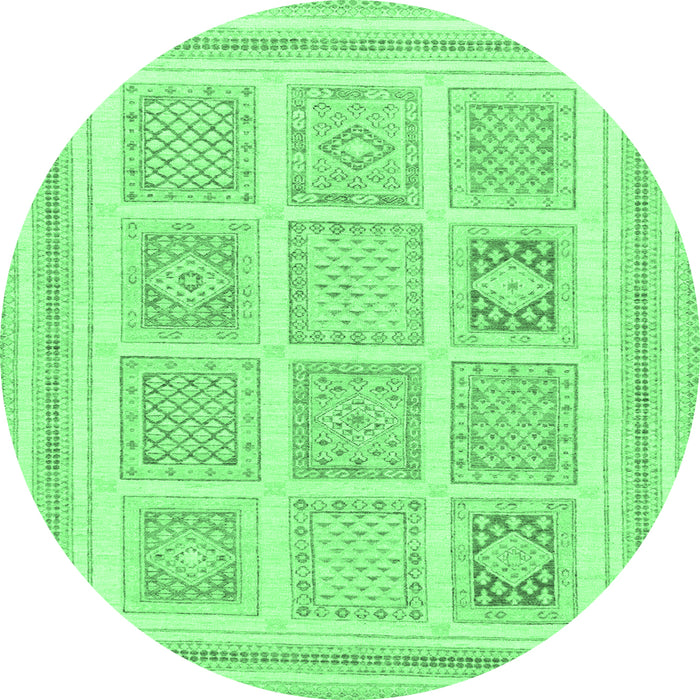 Round Abstract Emerald Green Modern Rug, abs150emgrn