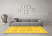 Machine Washable Abstract Yellow Modern Rug in a Living Room, wshabs150yw