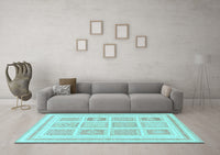 Machine Washable Abstract Light Blue Modern Rug, wshabs150lblu