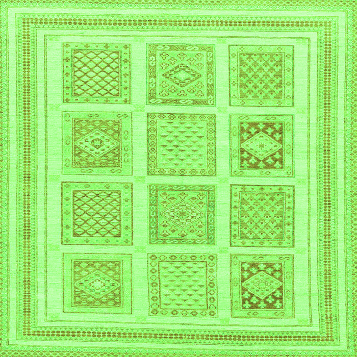 Square Abstract Green Modern Rug, abs150grn