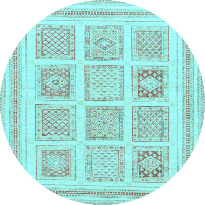 Round Machine Washable Abstract Light Blue Modern Rug, wshabs150lblu