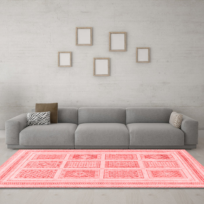 Modern Red Washable Rugs