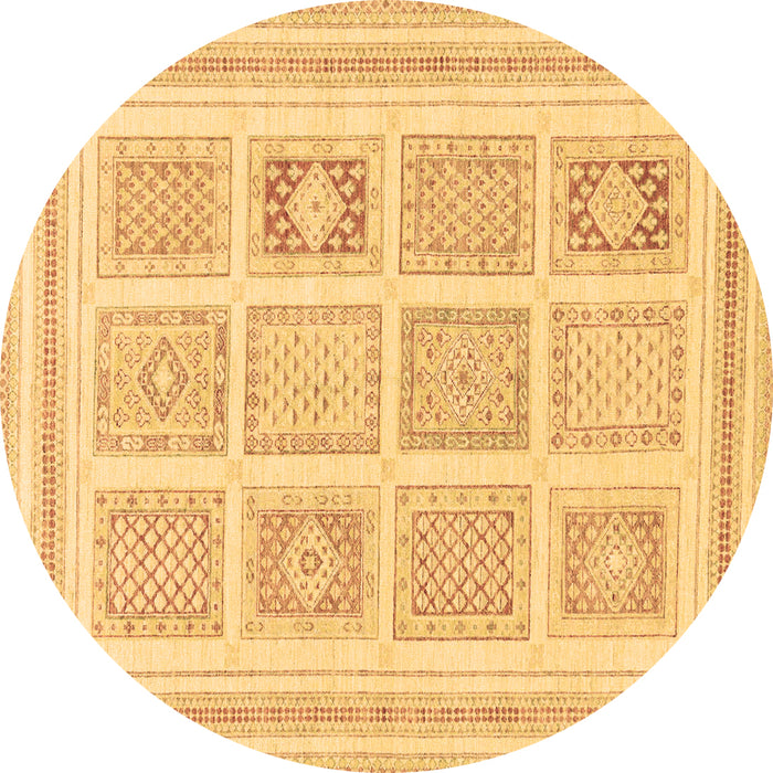 Round Machine Washable Abstract Brown Modern Rug, wshabs150brn