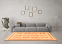 Machine Washable Abstract Orange Modern Rug, wshabs150org