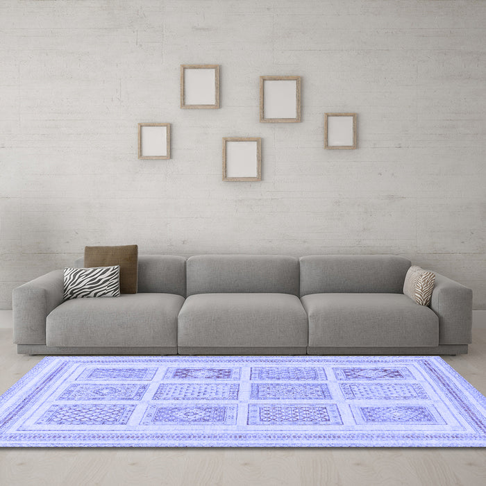 Machine Washable Abstract Blue Modern Rug in a Living Room, wshabs150blu