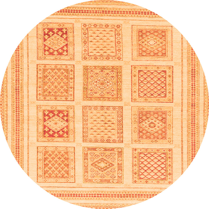 Round Abstract Orange Modern Rug, abs150org