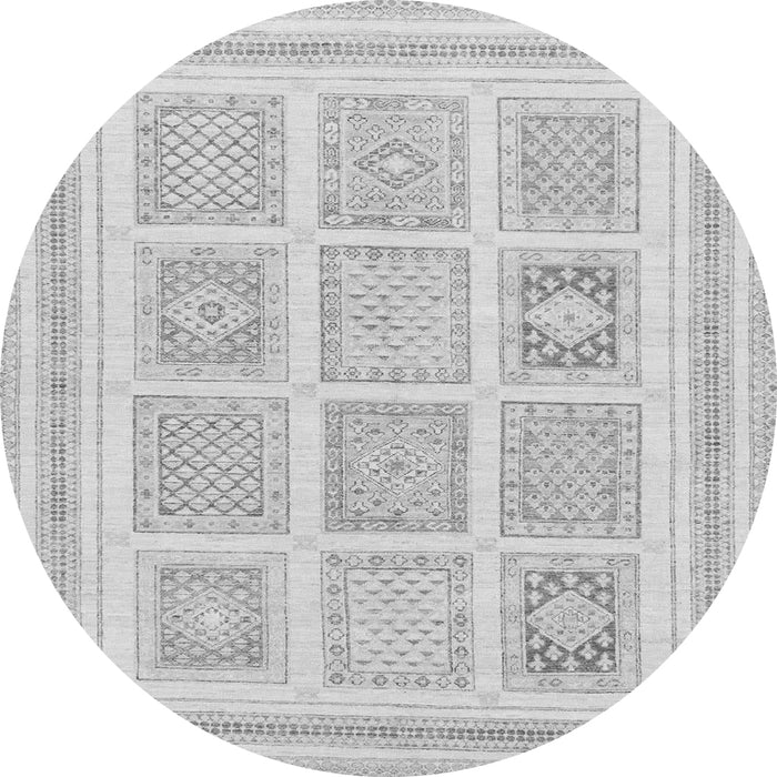 Round Machine Washable Abstract Gray Modern Rug, wshabs150gry