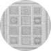 Round Machine Washable Abstract Gray Modern Rug, wshabs150gry